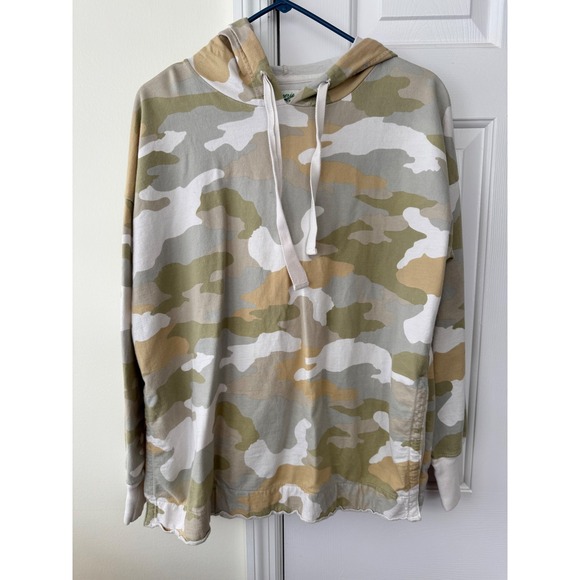 Aerie Oversized Sun washed Camo Hoodie Sweatshirt Relaxed Fit Women's Medium - Picture 2 of 6